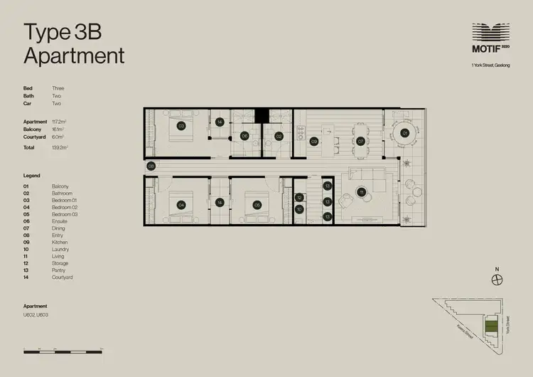 Floorplan of Homely apartment listing, 602/1 York Street, Geelong VIC 3220