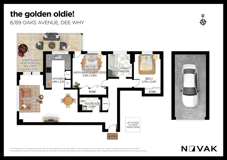 Floorplan of Homely unit listing, 6/89 Oaks Avenue, Dee Why NSW 2099