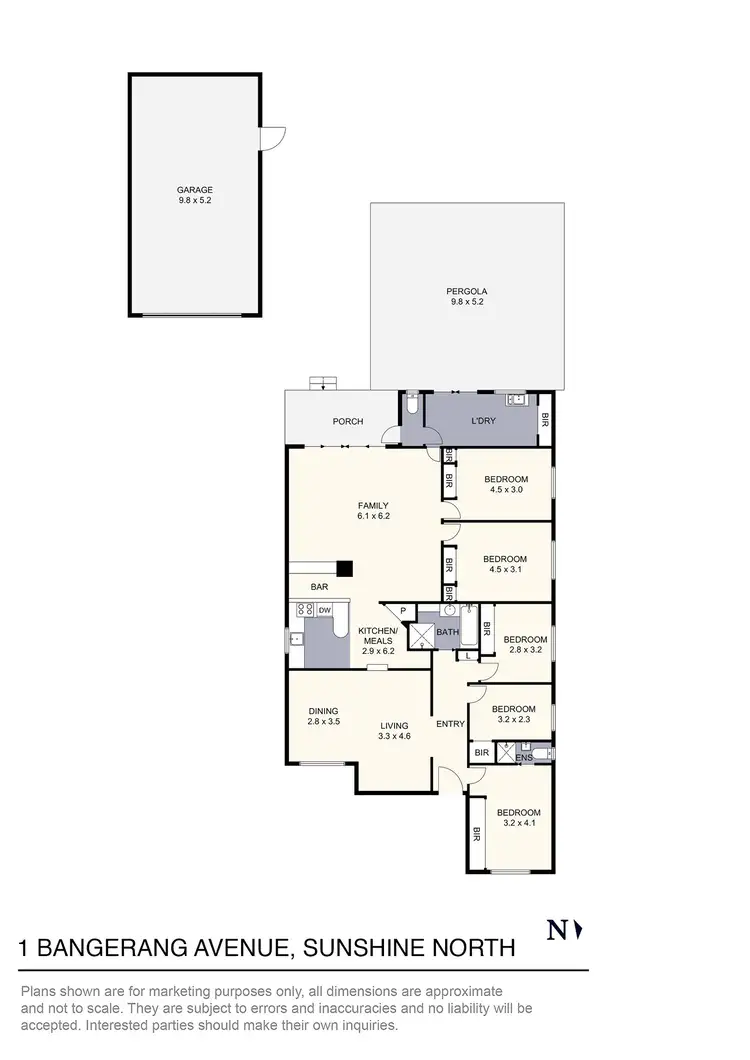 Floorplan of Homely house listing, 1 Bangerang Avenue, Sunshine North VIC 3020
