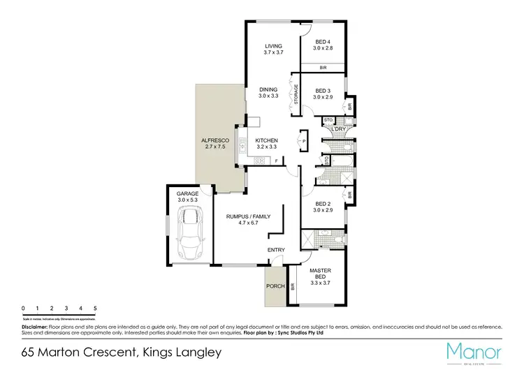 Floorplan of Homely house listing, 65 Marton Crescent, Kings Langley NSW 2147