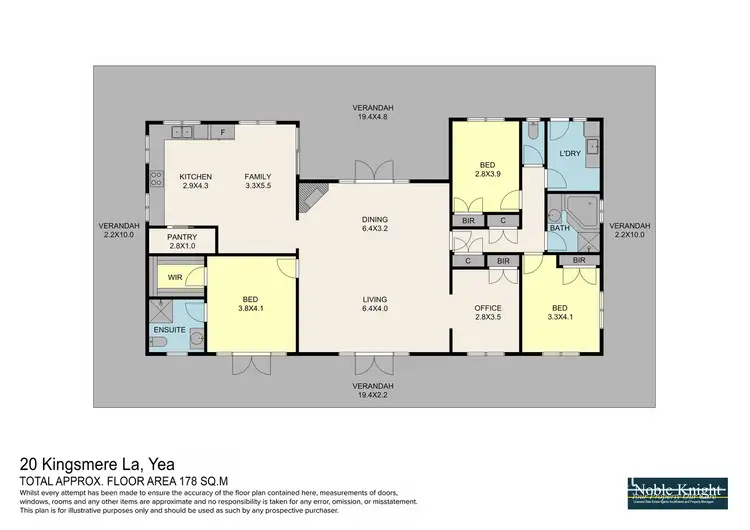 Floorplan of Homely rural property listing, 20 Kingsmere Lane, Yea VIC 3717