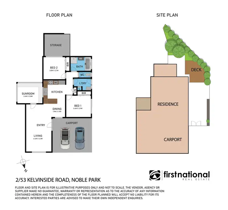 Floorplan of Homely unit listing, 2/53 Kelvinside Road, Noble Park VIC 3174
