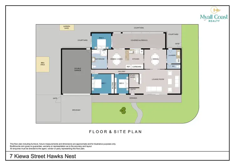 Floorplan of Homely house listing, 7 Kiewa Street, Hawks Nest NSW 2324