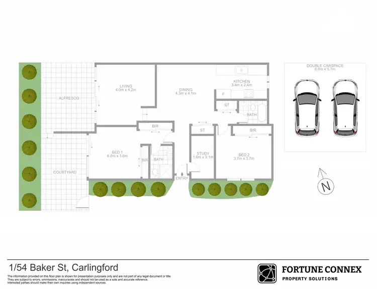Floorplan of Homely villa listing, 1/54 Baker Street, Carlingford NSW 2118