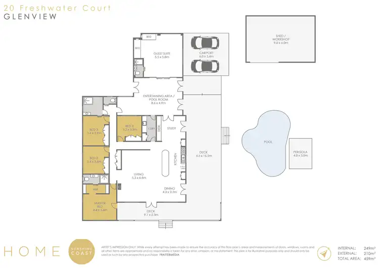 Floorplan of Homely rural property listing, 20 Freshwater Court, Glenview QLD 4553