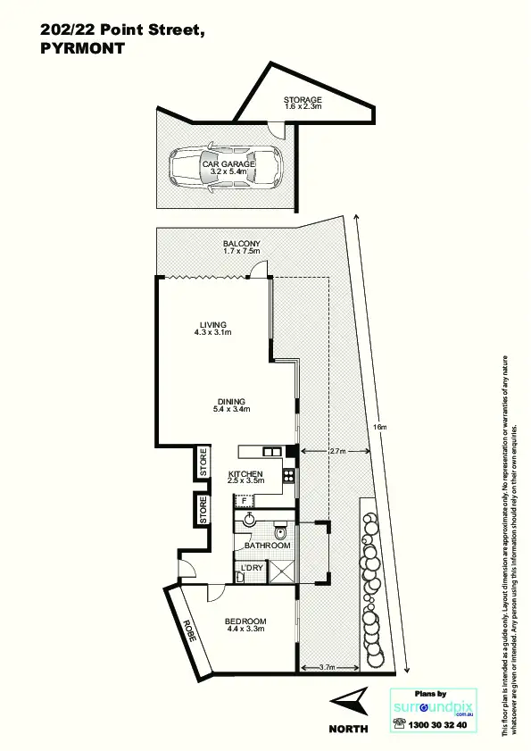 Floorplan of Homely apartment listing, 202/22 Point Street, Pyrmont NSW 2009