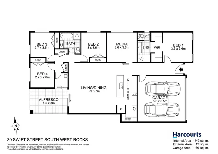 Floorplan of Homely house listing, 30 Swift Place, South West Rocks NSW 2431