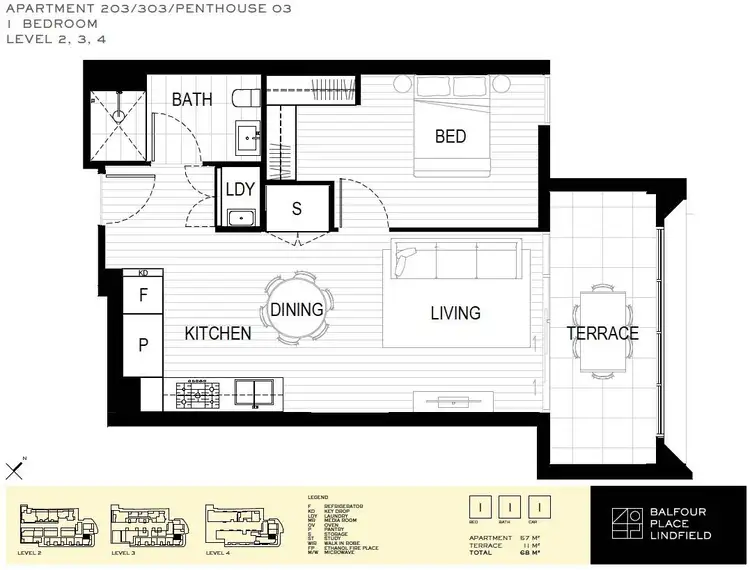 Floorplan of Homely unit listing, Level 4/403/1 Balfour Street, Lindfield NSW 2070