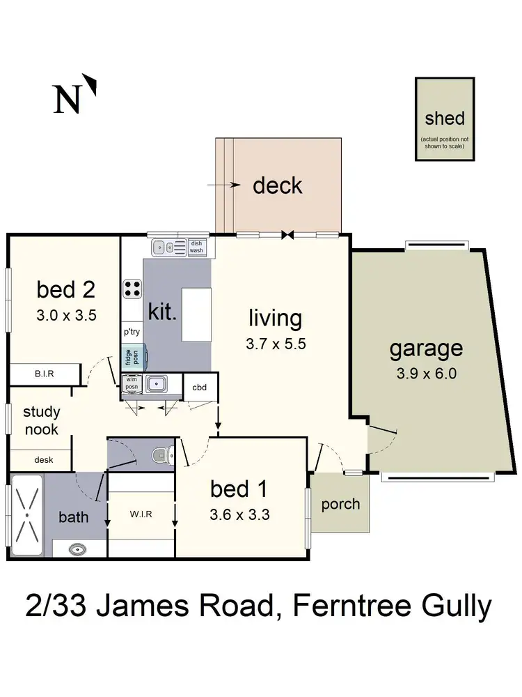 Floorplan of Homely unit listing, 2/33 James Road, Ferntree Gully VIC 3156