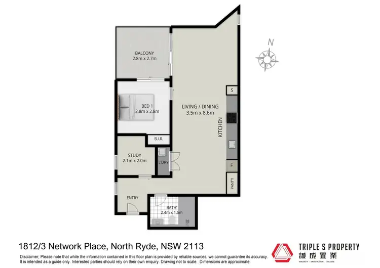 Floorplan of Homely apartment listing, 1812/3 Network Place, North Ryde NSW 2113