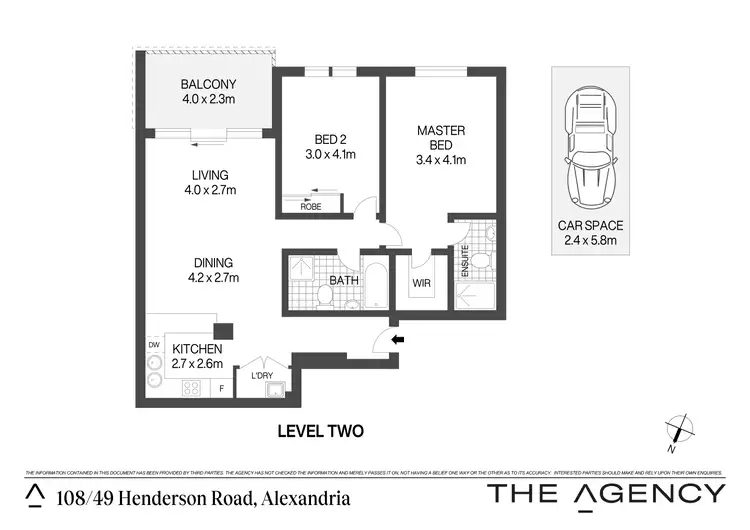 Floorplan of Homely apartment listing, 108/49 Henderson Road, Alexandria NSW 2015