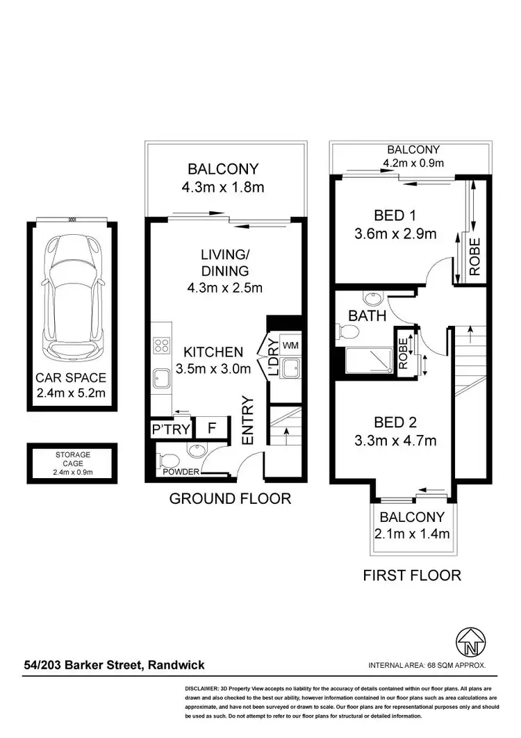 Floorplan of Homely apartment listing, 54/203 Barker Street, Randwick NSW 2031