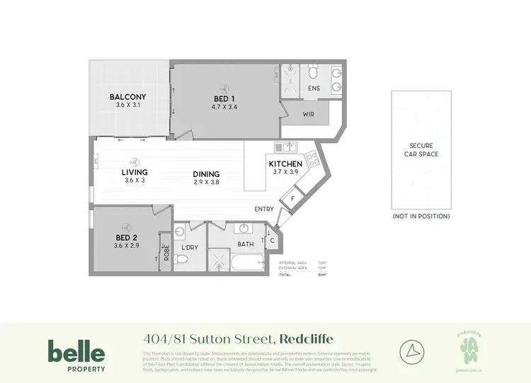 Floorplan of Homely unit listing, 404/81 Sutton Street, Redcliffe QLD 4020