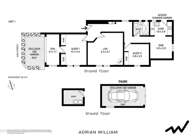 Floorplan of Homely apartment listing, 1/34 King Street, Ashfield NSW 2131