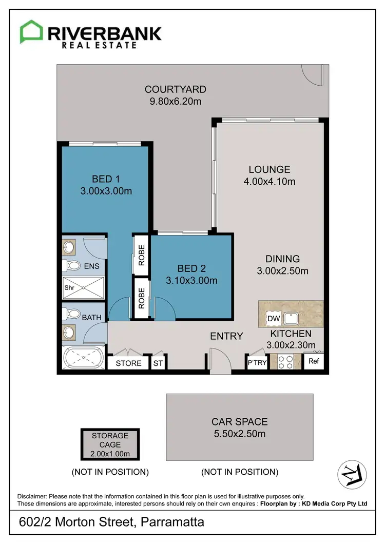 Floorplan of Homely unit listing, 602/2 Morton Street, Parramatta NSW 2150