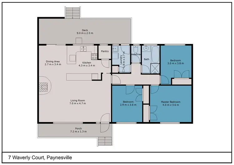 Floorplan of Homely house listing, 7 Waverley Court, Paynesville VIC 3880