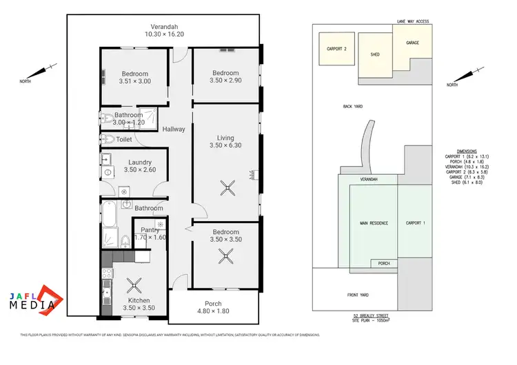 Floorplan of Homely house listing, 52 Brealey Street, Whyalla Playford SA 5600