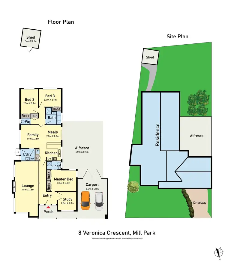 Floorplan of Homely house listing, 8 Veronica Crescent, Mill Park VIC 3082