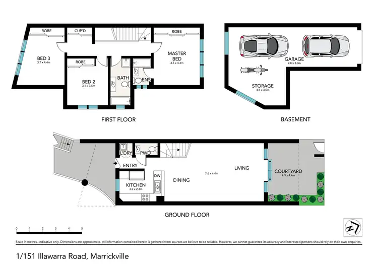 Floorplan of Homely townhouse listing, 1/151-153 Illawarra Road, Marrickville NSW 2204