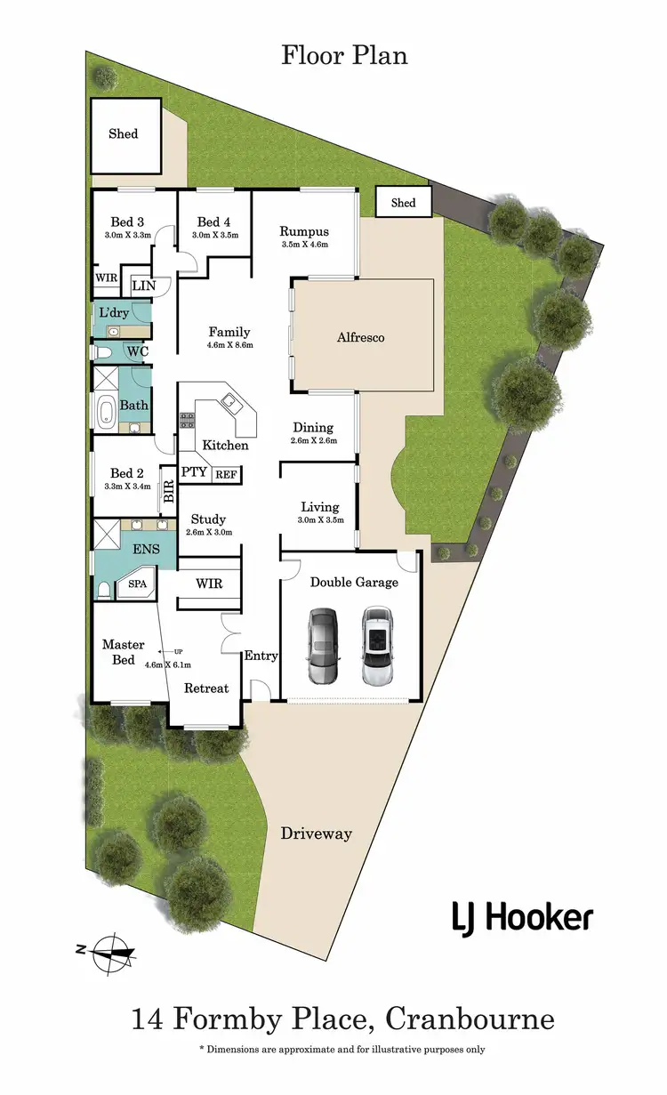 Floorplan of Homely house listing, 14 Formby Place, Cranbourne VIC 3977