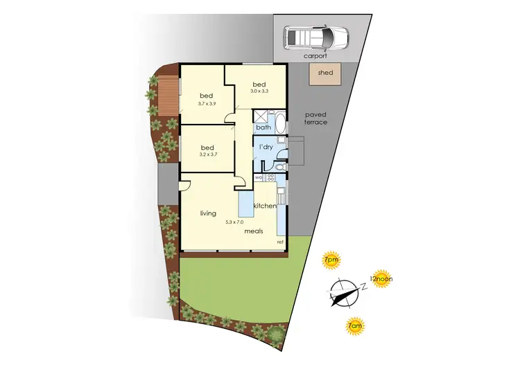 Floorplan of Homely unit listing, 1/69 Armata Crescent, Frankston North VIC 3200