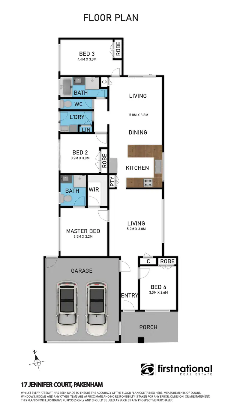 Floorplan of Homely house listing, 17 Jennifer Court, Pakenham VIC 3810