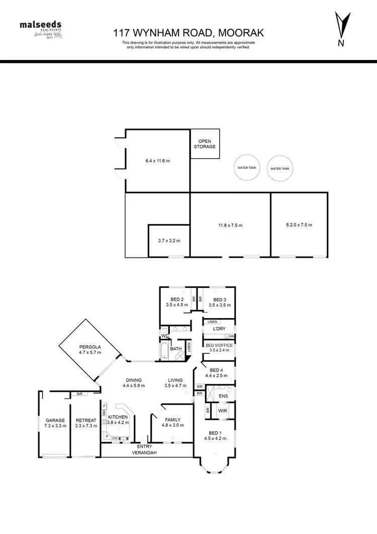 Floorplan of Homely rural property listing, 117 Wynham Road, Moorak SA 5291