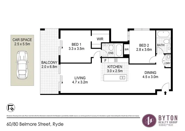 Floorplan of Homely apartment listing, 60/80 Belmore Street, Ryde NSW 2112