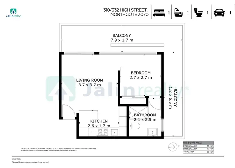Floorplan of Homely apartment listing, 310/332 High Street, Northcote VIC 3070