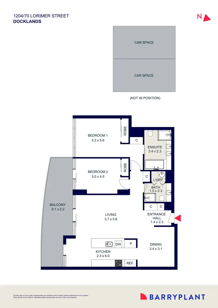 Floorplan of Homely apartment listing, 1204/70 Lorimer Street, Docklands VIC 3008