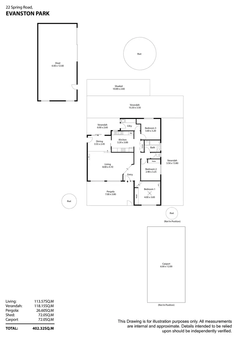 Floorplan of Homely house listing, 22 Spring Road, Evanston Park SA 5116