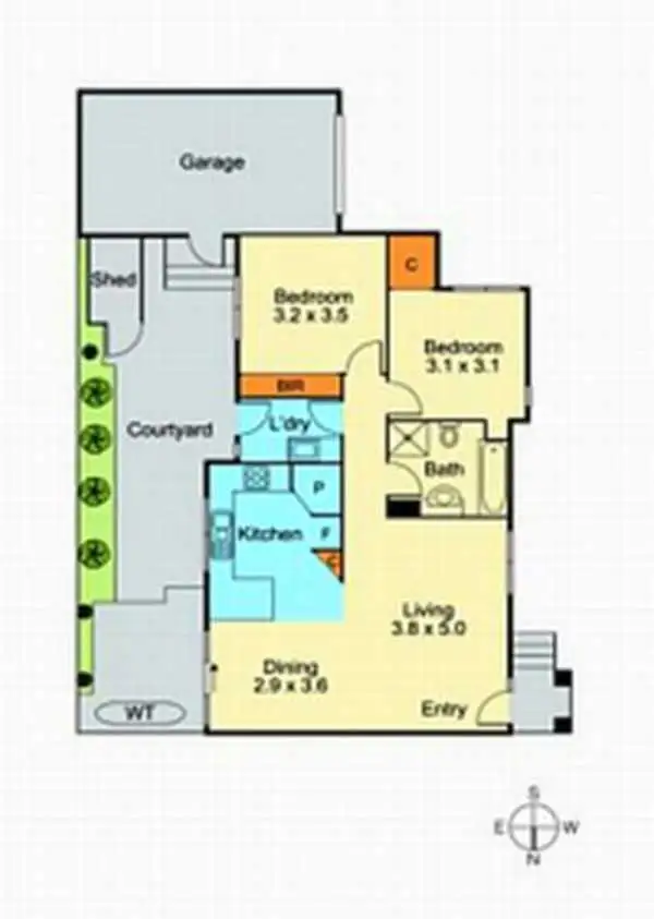 Floorplan of Homely townhouse listing, 2/58 Purinuan Road, Reservoir VIC 3073