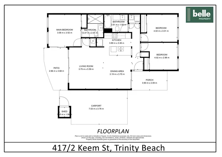 Floorplan of Homely apartment listing, 417/2 Keem Street, Trinity Beach QLD 4879