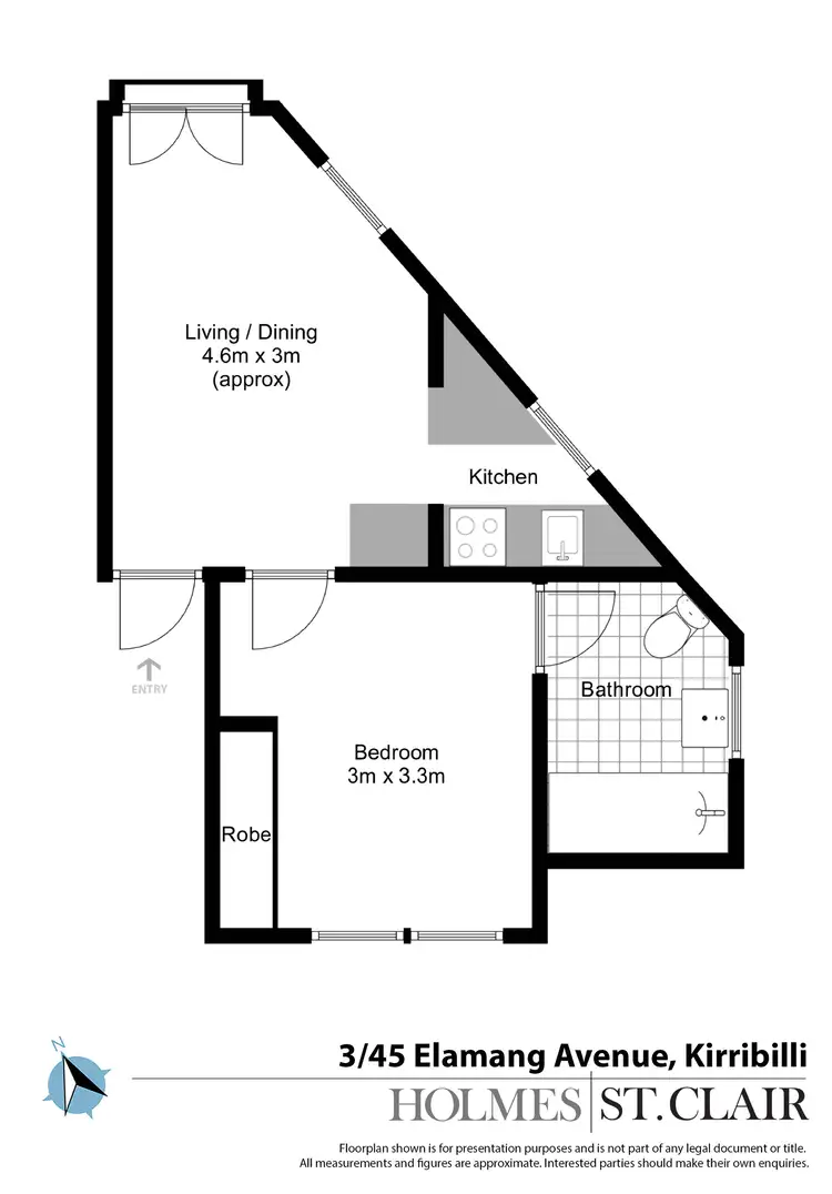 Floorplan of Homely unit listing, 3/45 Elamang Avenue, Kirribilli NSW 2061