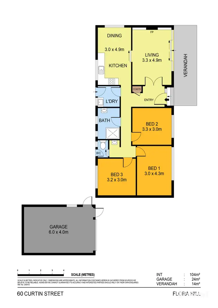 Floorplan of Homely house listing, 60 Curtin Street, Flora Hill VIC 3550