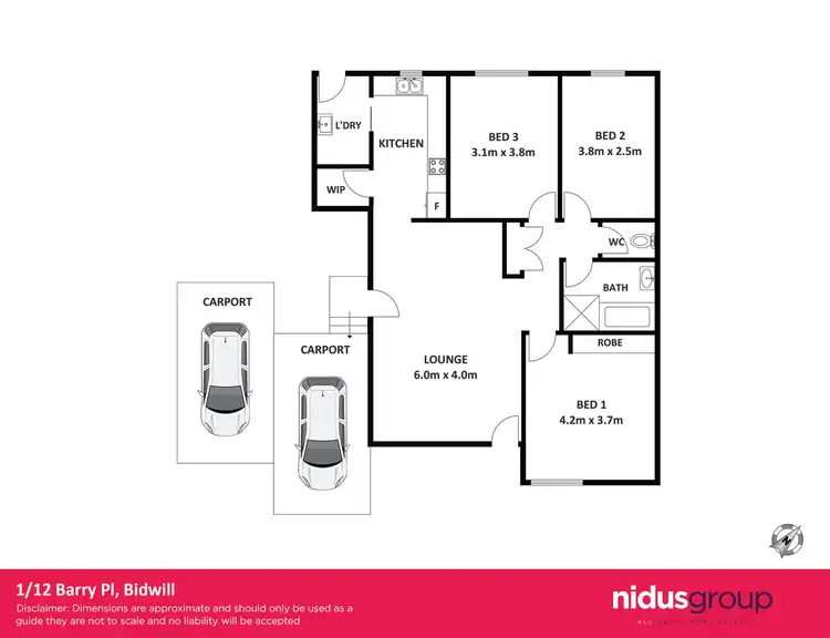 Floorplan of Homely villa listing, 1/12 Barry Place, Bidwill NSW 2770