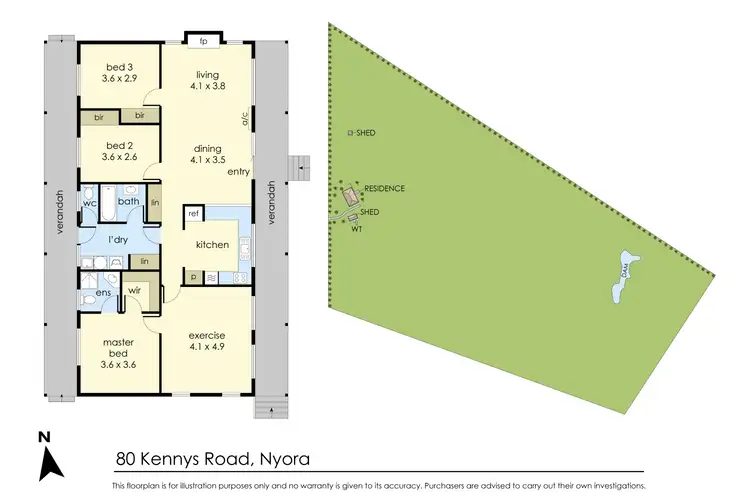 Floorplan of Homely rural property listing, 80 Kennys Road, Nyora VIC 3987