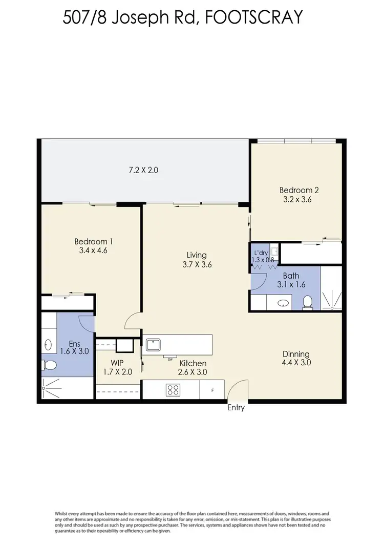 Floorplan of Homely apartment listing, 507D/8 Joseph Road, Footscray VIC 3011