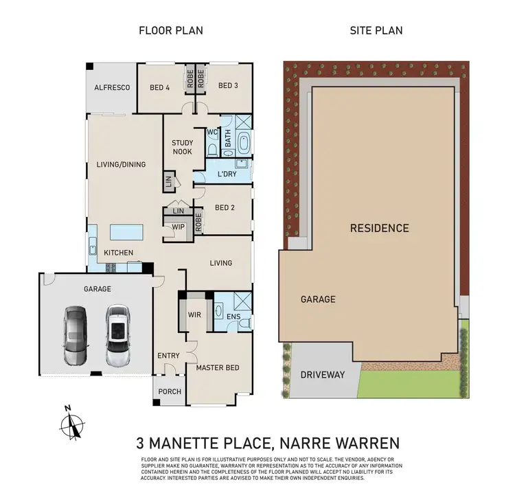 Floorplan of Homely house listing, 3 Manette Place, Narre Warren VIC 3805
