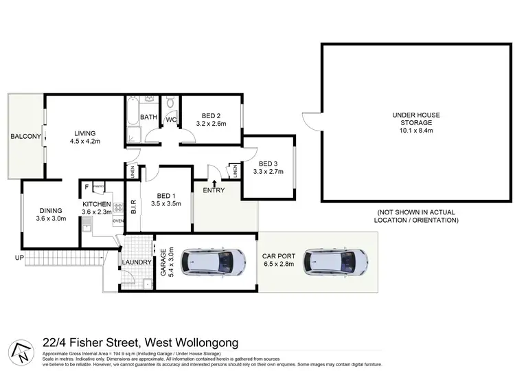 Floorplan of Homely villa listing, 22/4 Fisher Street, West Wollongong NSW 2500