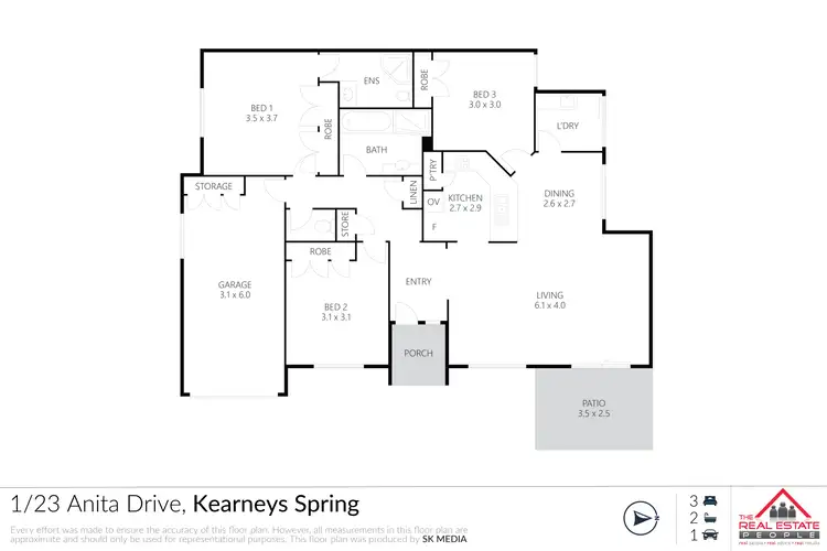 Floorplan of Homely unit listing, 1/23 Anita Drive, Kearneys Spring QLD 4350