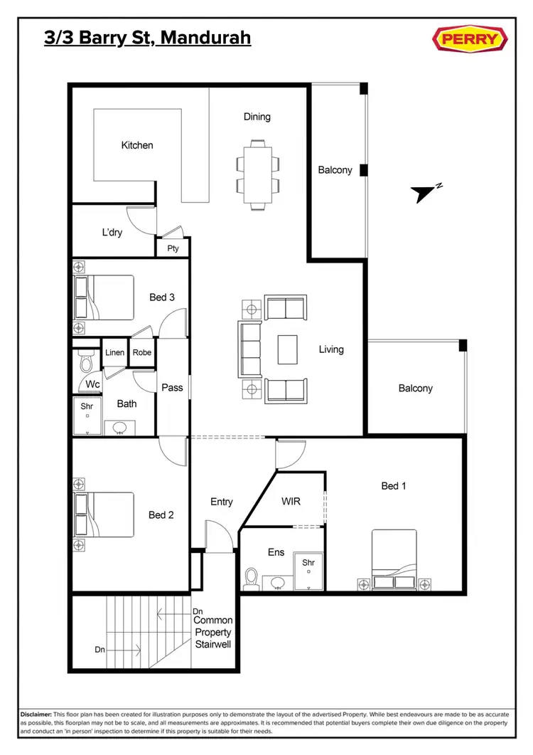 Floorplan of Homely apartment listing, 3/3 Barry Street, Mandurah WA 6210