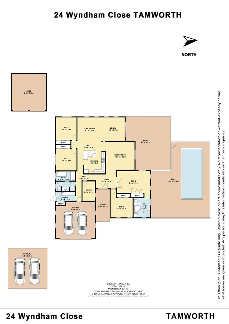 Floorplan of Homely house listing, 24 Wyndham Close, Tamworth NSW 2340