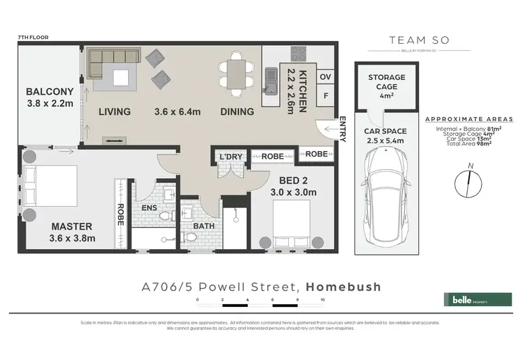 Floorplan of Homely apartment listing, 706/5 Powell Street, Homebush NSW 2140