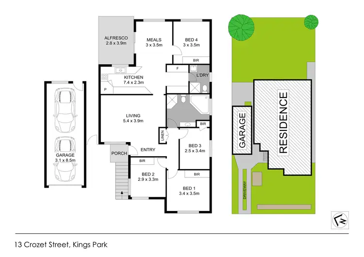 Floorplan of Homely house listing, 13 Crozet Street, Kings Park NSW 2148