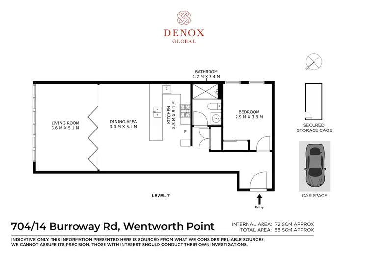 Floorplan of Homely apartment listing, 704/14 Burroway Road, Wentworth Point NSW 2127