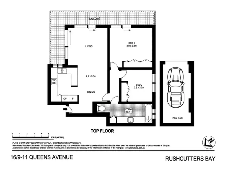 Floorplan of Homely apartment listing, 16/9-11 Queens Avenue, Rushcutters Bay NSW 2011