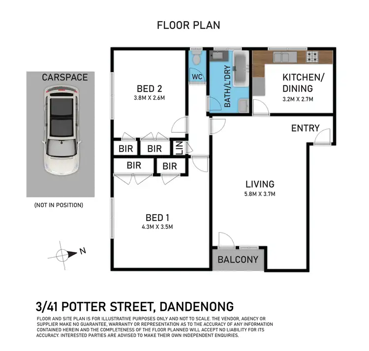 Floorplan of Homely apartment listing, 3/41 Potter Street, Dandenong VIC 3175