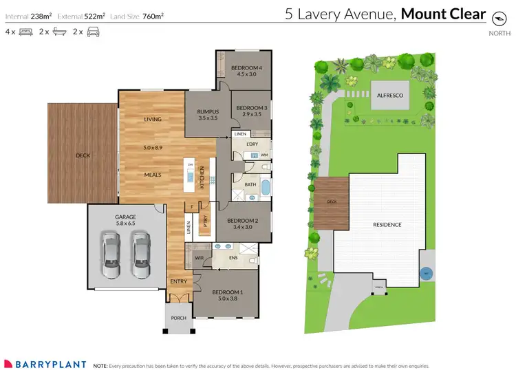 Floorplan of Homely house listing, 5 Lavery Avenue, Mount Clear VIC 3350