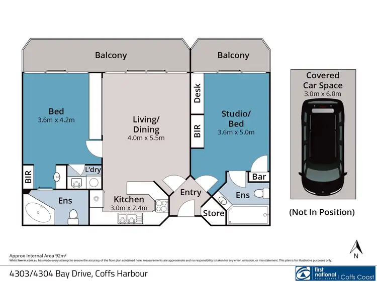 Floorplan of Homely apartment listing, 4303-4304/2 Bay Drive, Coffs Harbour NSW 2450